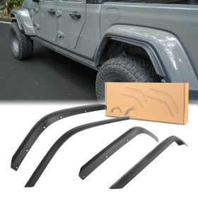 Front And Rear Fenders Compatible With 2020-2024 J E E P Wrangler Gladiator JT Sport And Willys - Fit JT Original Low Fender (Option: Black)