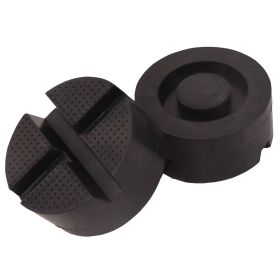 2PCS Universal Car Rubber Cross Slotted Jack Pad Adapter Guard Rail Floor (Option: Black)
