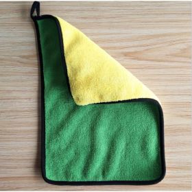 Two-color Couble-sided Car Dual-use Cleaning Car Wash Towel (Option: 2pc Green 30x40)