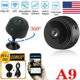 Mini Hidden Spy Camera Wireless Wifi IP Home Security 1080P HD DVR Night Vision (Option: Black)