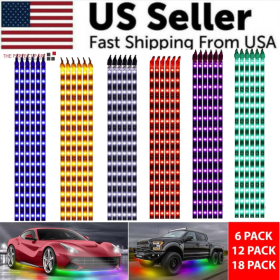 Lot Waterproof 12'' 15 DC 12V Motor LED Strip Underbody Light For Car Motorcycle (Option: White-6Pack)
