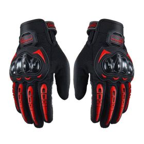 Racing Motorcycle Motorbike Motocross Riding Dirt Bike Full Finger Sports Gloves (Color: Red, size: M)