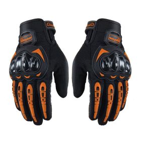 Racing Motorcycle Motorbike Motocross Riding Dirt Bike Full Finger Sports Gloves (Color: Orange, size: M)