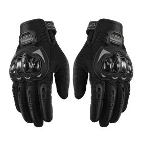 Racing Motorcycle Motorbike Motocross Riding Dirt Bike Full Finger Sports Gloves (Color: Black, size: L)