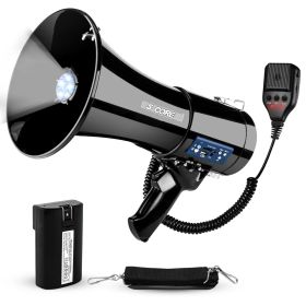 5 Core Megaphone 50W Bluetooth Rechargeable Portable Bullhorn 1100 Yards w Siren (Color: With light)