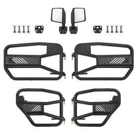 Tubular Doors With Mirror For 2007-2017 Wrangler JK 4 Door (Option: Black)