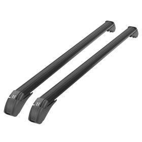2PCS Universal 110cm 43-inch Car Roof Rack Cross Bar With Anti-Theft Lock Adjustable Window Frame For Bike Kayak Cargo Luggage (Option: Black)